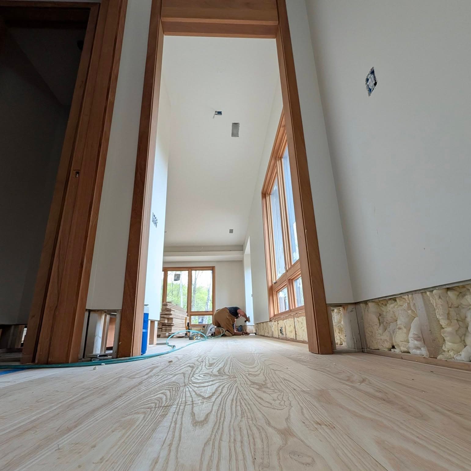 Light oak stair run with painted risers in a Meridianville, AL home, Rocket City Stairs