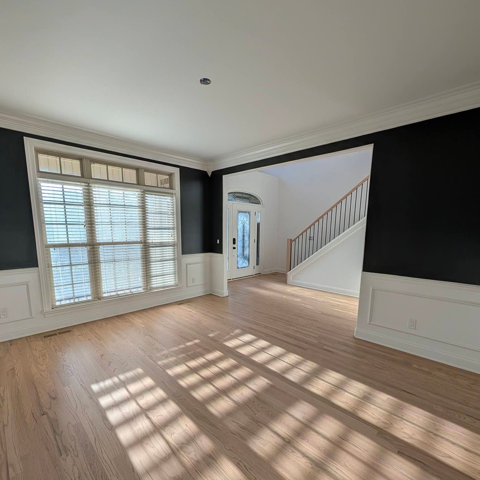 Upper landing with a wood cap in a Meridianville, AL home, Rocket City Stairs